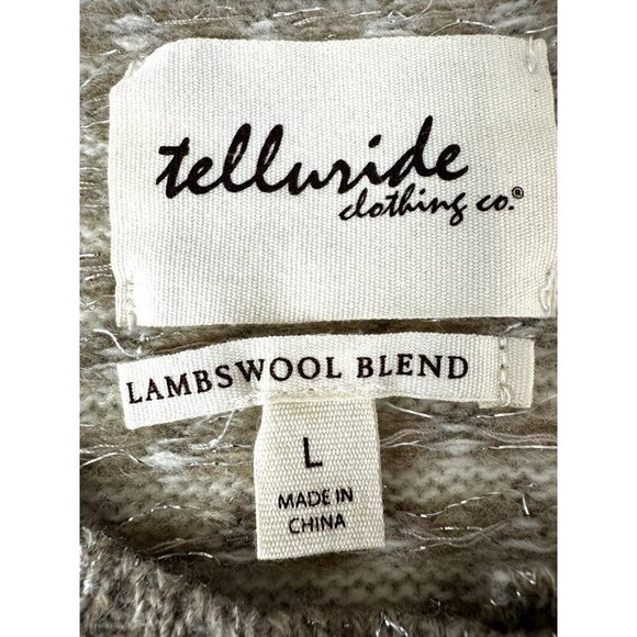 Telluride M Lambswool Fair Isle Cardigan Sequin Coastal Grandma Granny Cozy Warm - Picture 5 of 8